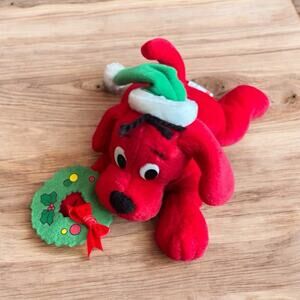 Clifford The Big Red Dog Christmas Hat Wreath Plush Scholastic 6"